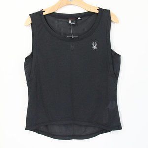 Women Gym Tank Top New Medium Spyder Sleeveless Shirt Black nwt